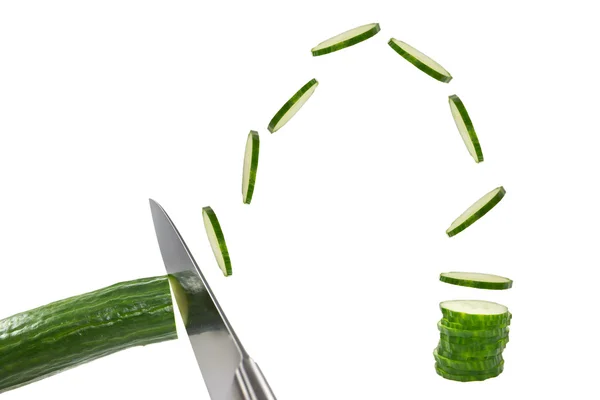 Chooping cucumber — Stock Photo, Image
