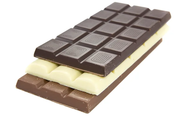 Three chocolates sideshot — Stock Photo, Image