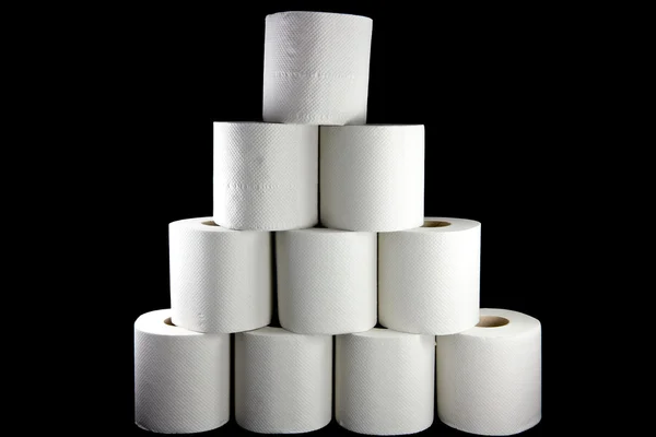 Toilet paper tower — Stock Photo, Image