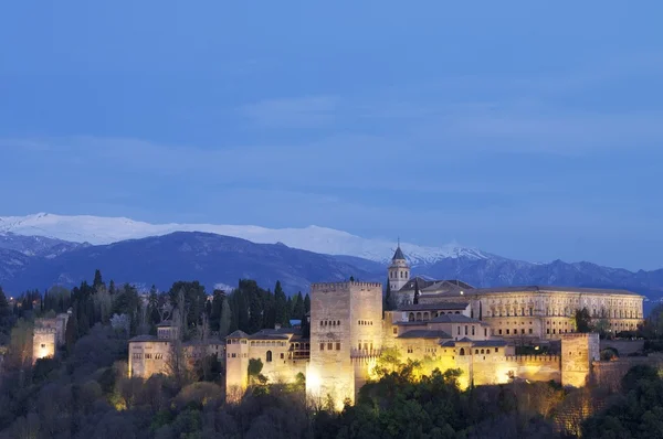 Puesta de sol en Alhambra — Foto de Stock
