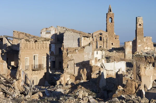 Vesnice zbořena belchite — Stock fotografie