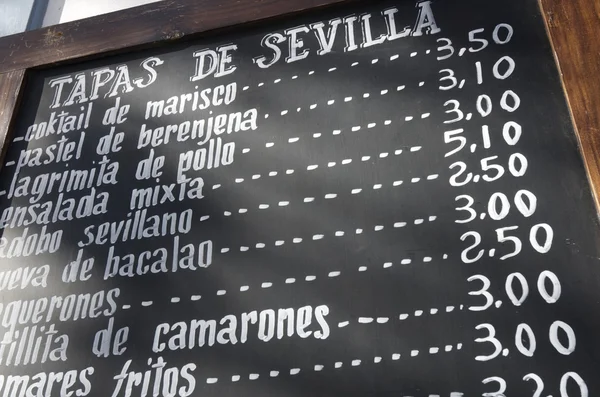 Spanish menu — Stock Photo, Image