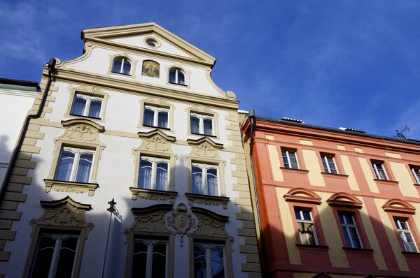 View of a typical house in the city of Prague, Czech Republic