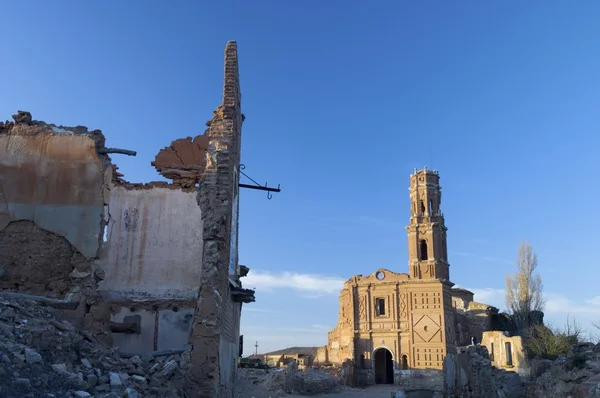 村拆除 belchite — 图库照片