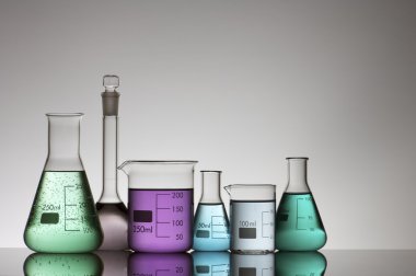 Laboratory flasks clipart