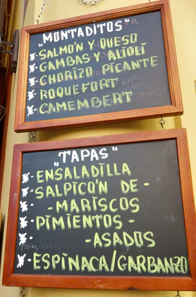 Spanska-menyn — Stockfoto