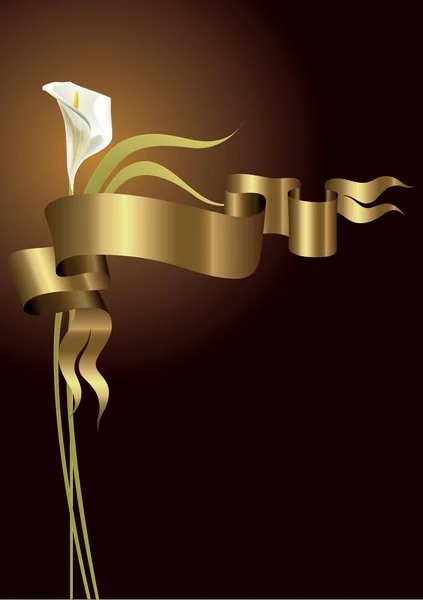 Lily ile altın şerit — Stok Vektör