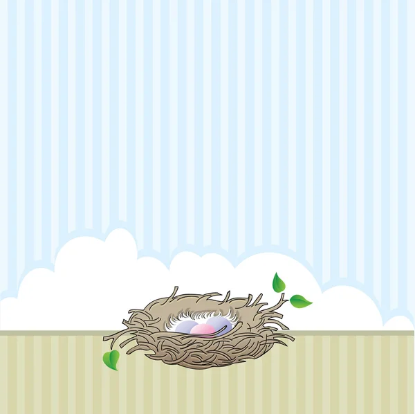 Nest with eggs — Stock Vector
