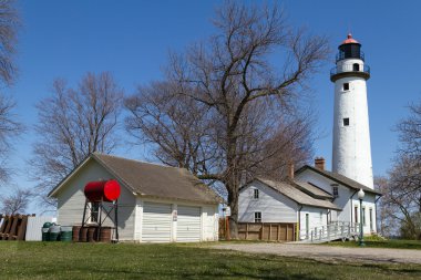 White lighthouse in Port Huron, USA clipart