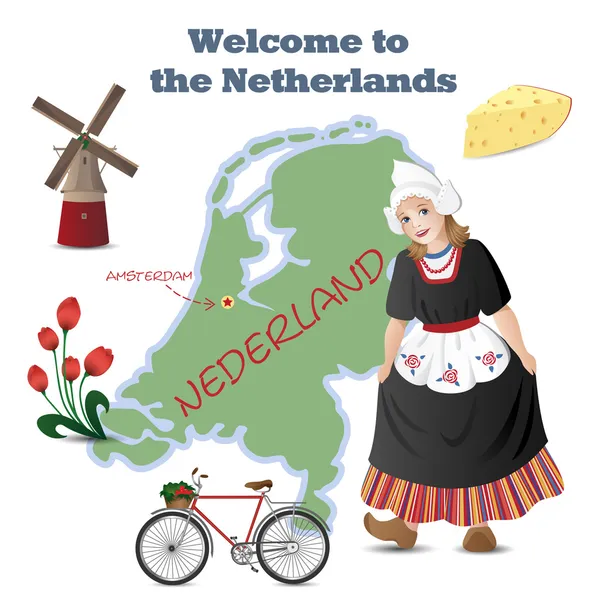Vítejte v Nizozemsku — Stockový vektor