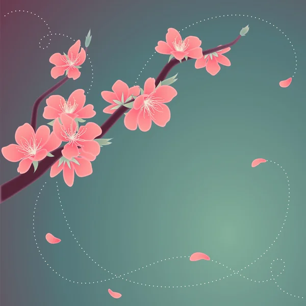 Branche en verre fleuri — Image vectorielle