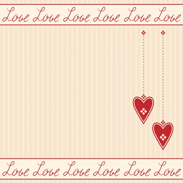 Carte de vœux romantique avec cœur — Image vectorielle
