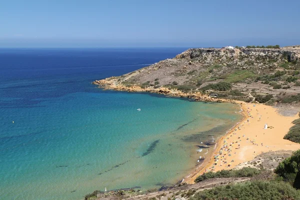 Golden Bay at the coast of Malta Royalty Free Stock Photos