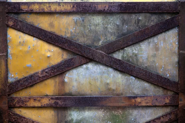 Old corrugated iron fence close up. — Stock Photo, Image