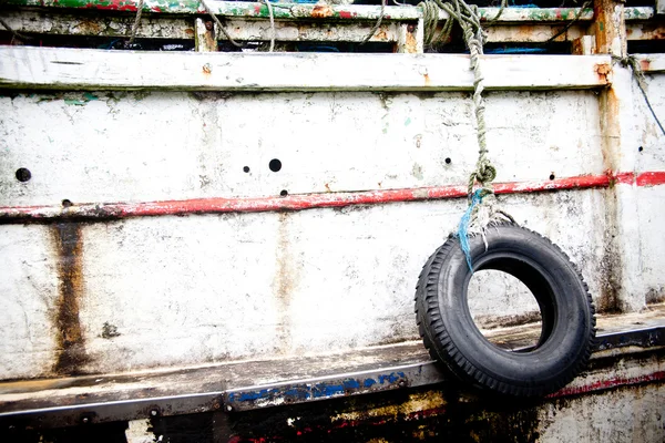 El viejo barco de pesca azul — Foto de Stock