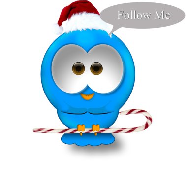 Christmas twitter bird clipart