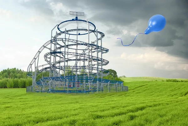 Roller coaster in the field — Stock Photo, Image