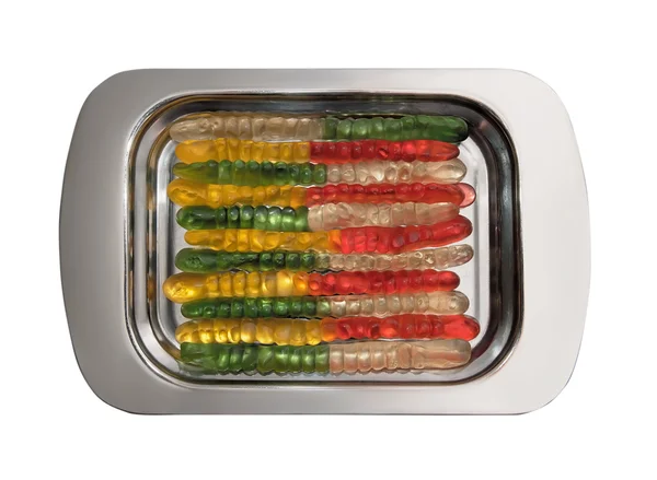 Um grupo de vermes gelatinosos isolados — Fotografia de Stock