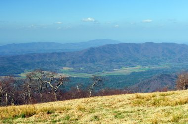 A mountain valley from above clipart