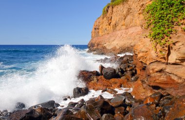 Cliffs, rocks, and waves clipart