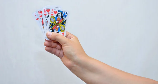 Las manos, las cartas . —  Fotos de Stock