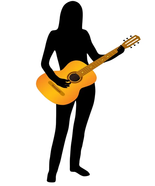 Le musicien et la guitare . — Image vectorielle