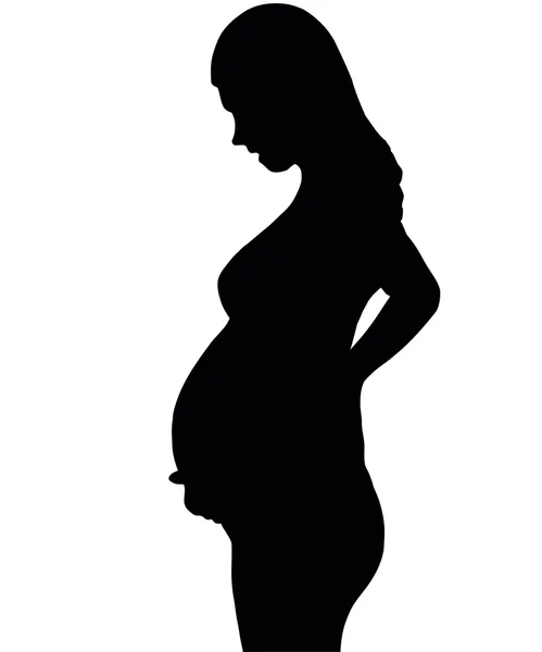 La silhouette de la femme enceinte . — Image vectorielle