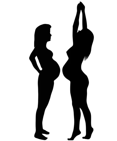 The Silhouette of the pregnant woman. — Stock Vector