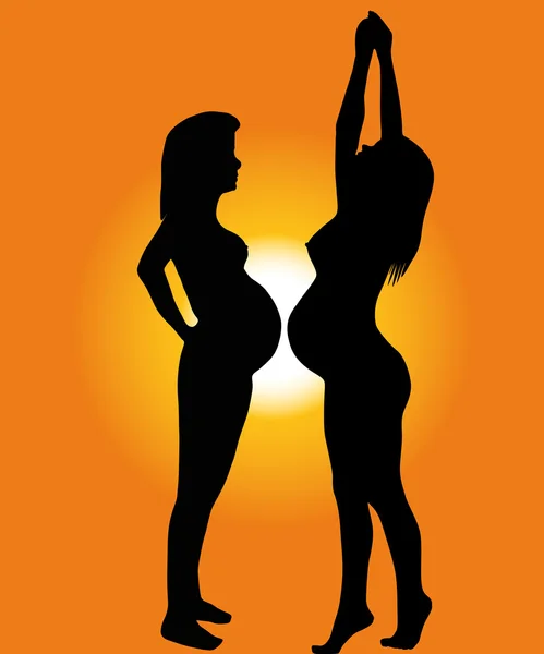 The Silhouette of the pregnant woman. — Stock Vector