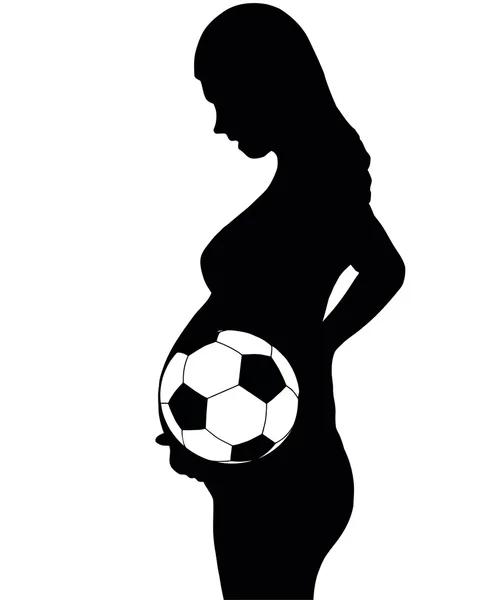Het silhouet van de zwangere vrouw. — Stockvector