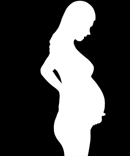 Силует вагітна жінка. — стоковий вектор