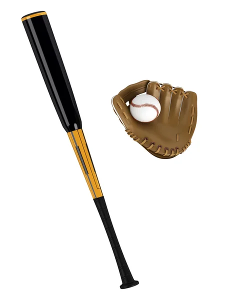 Бейсбольною битою і рукавичка — стокове фото