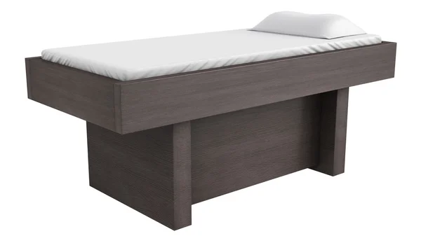 Wood massage table — Stock Photo, Image