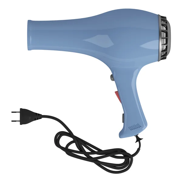 Mavi saç kurutma makinesi — Stok fotoğraf