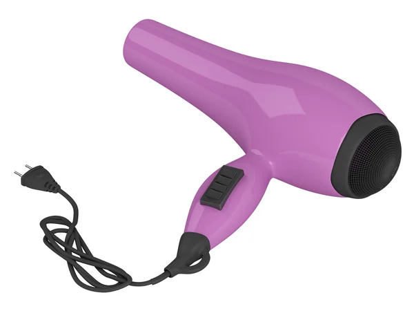 Violet hair dryer — Stock Photo, Image