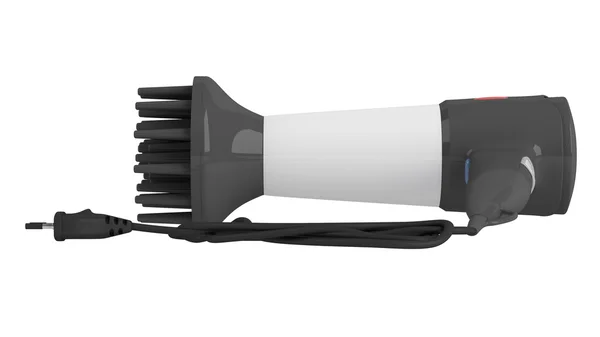 Black comb hair dryer — Stock Photo, Image