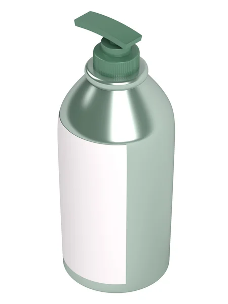 Green shampoo bottle — Stock Photo, Image