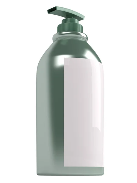 Green shampoo bottle — Stock Photo, Image