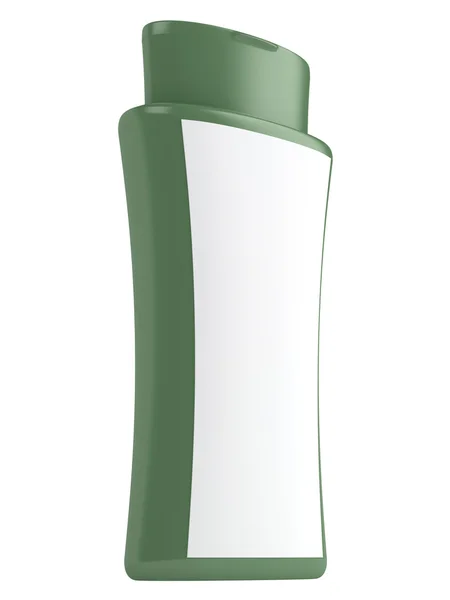 Green bottle natural shampoo — Stock Photo, Image