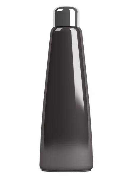 Black bottle shanpoo — Stock Photo, Image