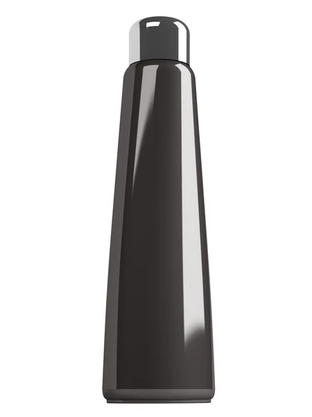 Black bottle shanpoo — Stock Photo, Image