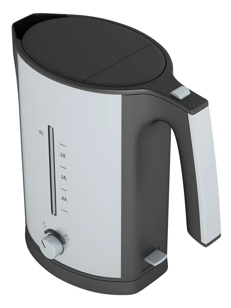 Срібні електричний чайник — стокове фото