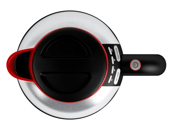Чорний чайник з червоним контуром — стокове фото