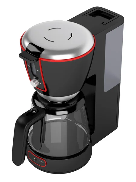 Cofee machine with red contour — Stock Photo, Image