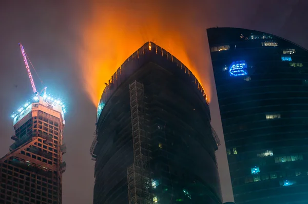 Moszkva város. Tűz — Stock Fotó