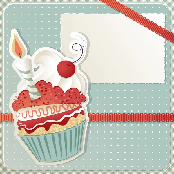 Cupcake de cumpleaños Vectores de stock libres de derechos