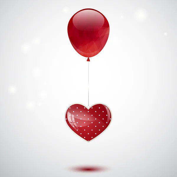 Ballon és a szív — Stock Vector