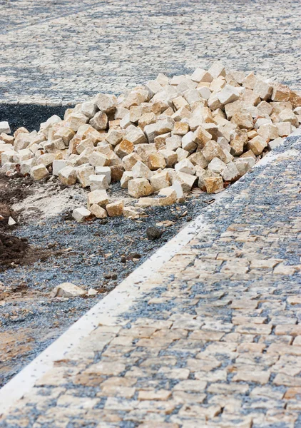 Construção de ruas - pavimentação — Fotografia de Stock