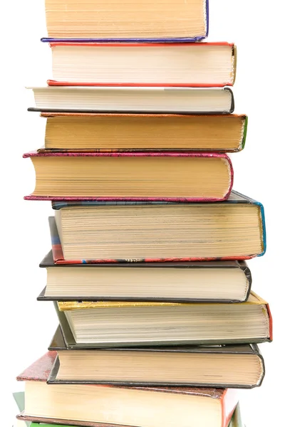 Zásobník closeup různých knih — Stock fotografie