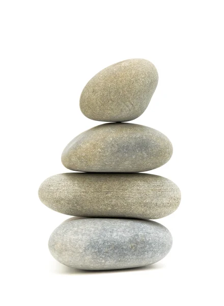 Stack sea pebbles against a white background — Stock Photo, Image